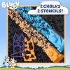 Bluey Sidewalk Chalk & Reusable Stencils, 4-Piece Art Kit(Bluey Chalk and Stencil Kit)