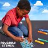 Bluey Sidewalk Chalk & Reusable Stencils, 4-Piece Art Kit(Teal)