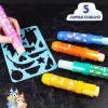 Bluey Sidewalk Chalk & Reusable Stencils, 4-Piece Art Kit(Teal)