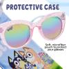 Bluey Toddler Sunglasses – Arkaid Bluey Cateye with Comfortable UV-Protective Bluey Sunglasses Toddler Size w/t Soft Case(Pink)