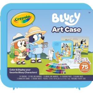 Crayola Color & Erase Bluey Puzzle Set, 12 Color in Puzzle Pieces, Reusable, Double Sided Kids Puzzle, Bluey Gift for Kids, 3+(Art Case)