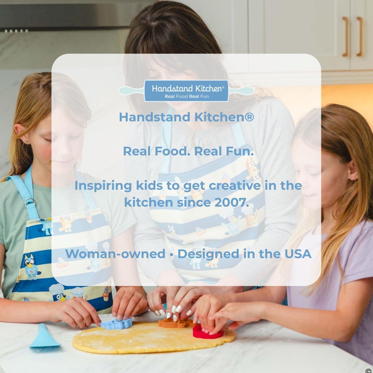 imageHandstand Kitchen Bluey Cookie Baking Set with Three Bluey Themed Cookie Stamp Cutters and Nylon Cookie Spatula