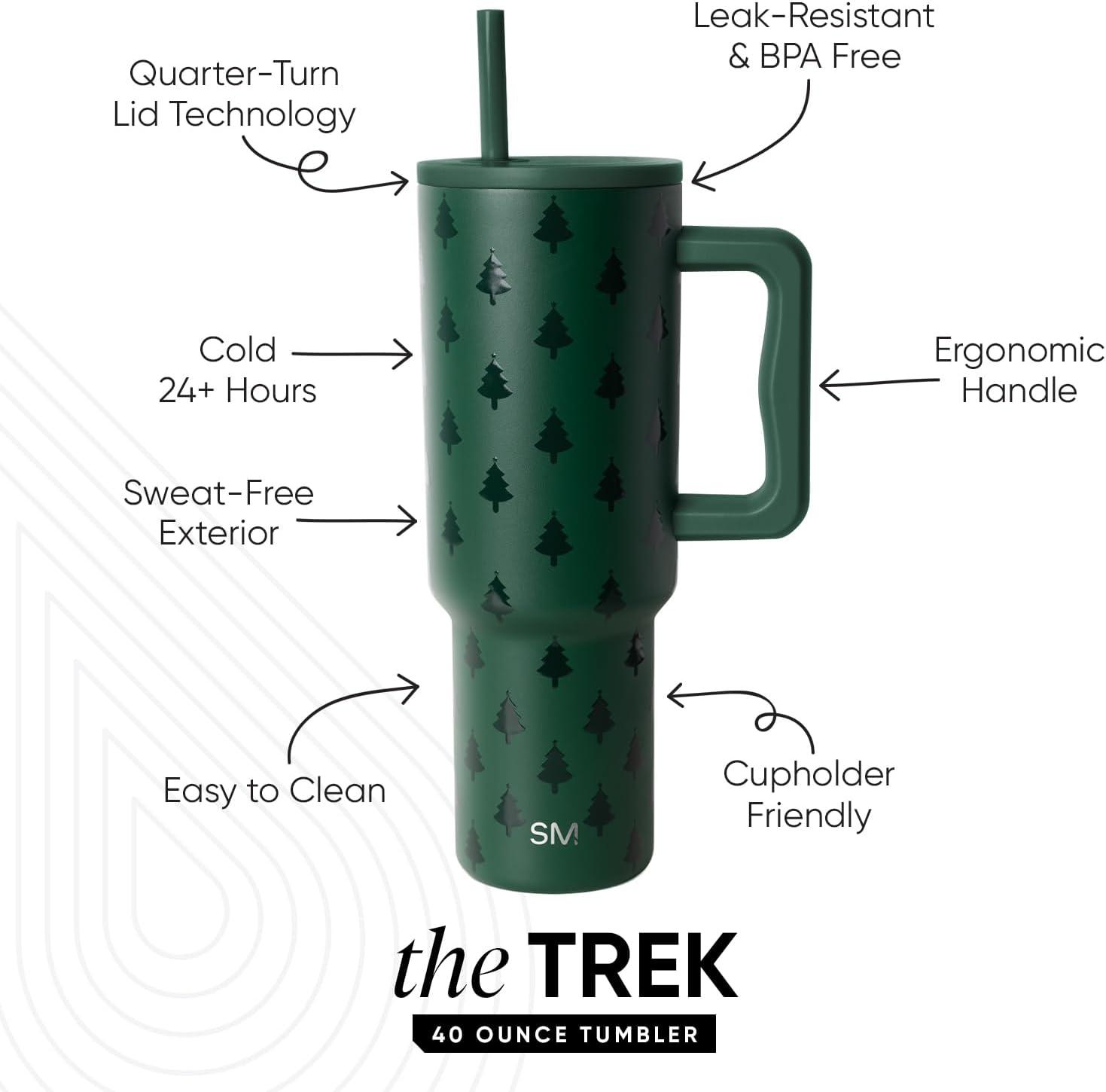 imageSimple Modern Kids Summit Christmas Water Bottle with Straw Lid Bluey 18oz Stainless Steel Cup Insulated Tumbler for Toddlers School Holiday Gifts for Girls Boys Bluey Holly JollyWinter Trees
