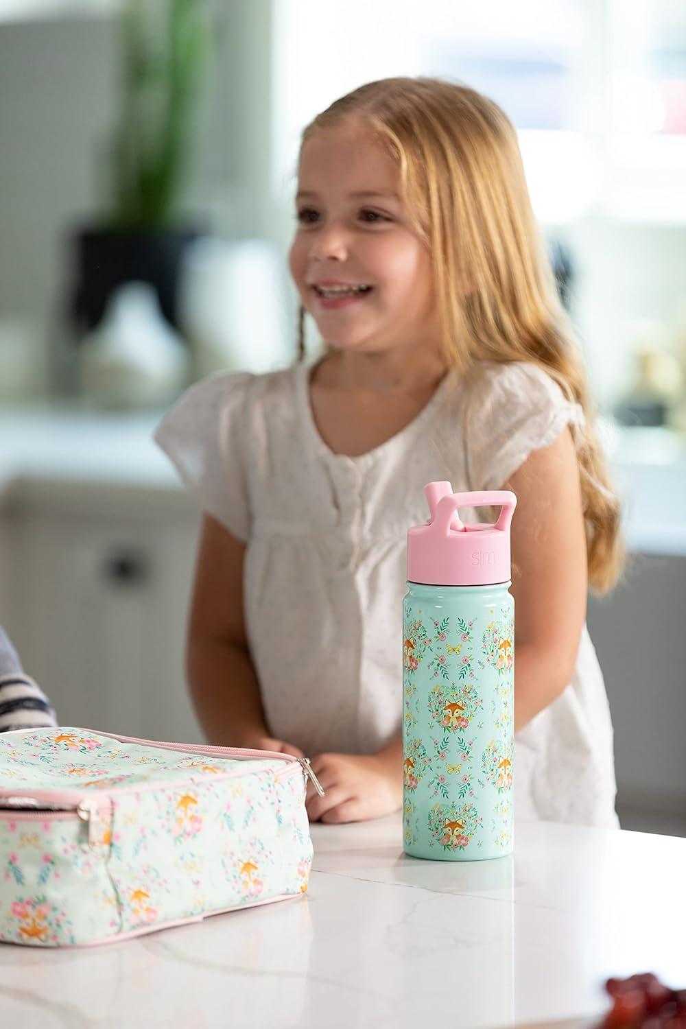imageSimple Modern Kids Summit Water Bottle with Straw Lid Bluey 18oz Stainless Steel Cup Insulated Tumbler for Girls Boys School Bluey SkyDisney WishAshas Adventure