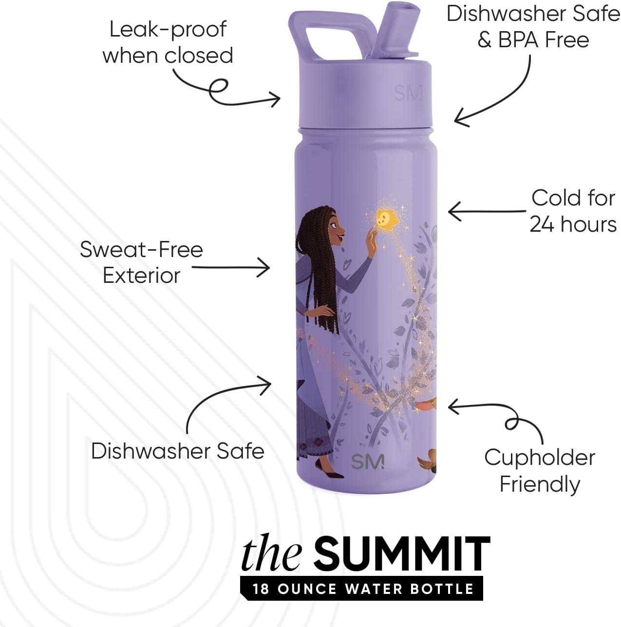 imageSimple Modern Kids Summit Water Bottle with Straw Lid Bluey 18oz Stainless Steel Cup Insulated Tumbler for Girls Boys School Bluey SkyDisney WishAshas Adventure