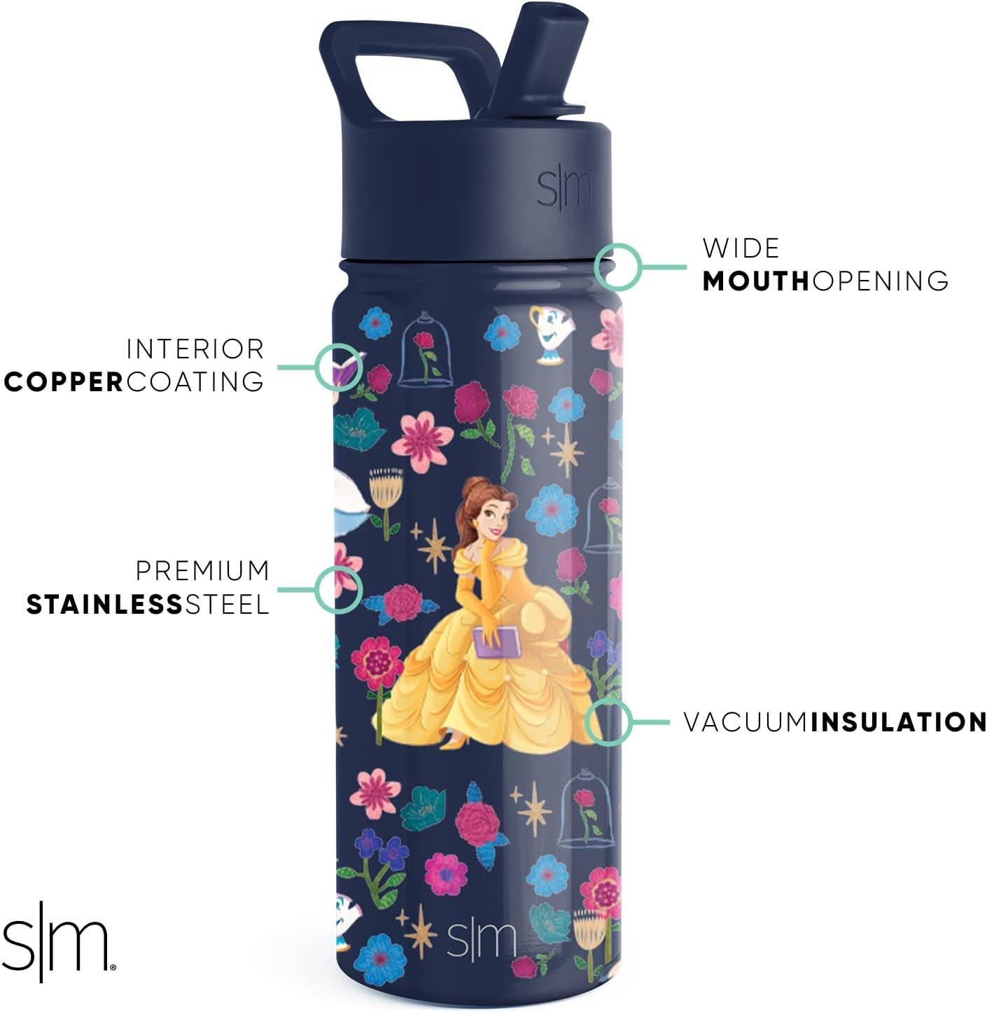 imageSimple Modern Kids Summit Water Bottle with Straw Lid Bluey 18oz Stainless Steel Cup Insulated Tumbler for Girls Boys School Bluey SkyDisneyBelles Garden