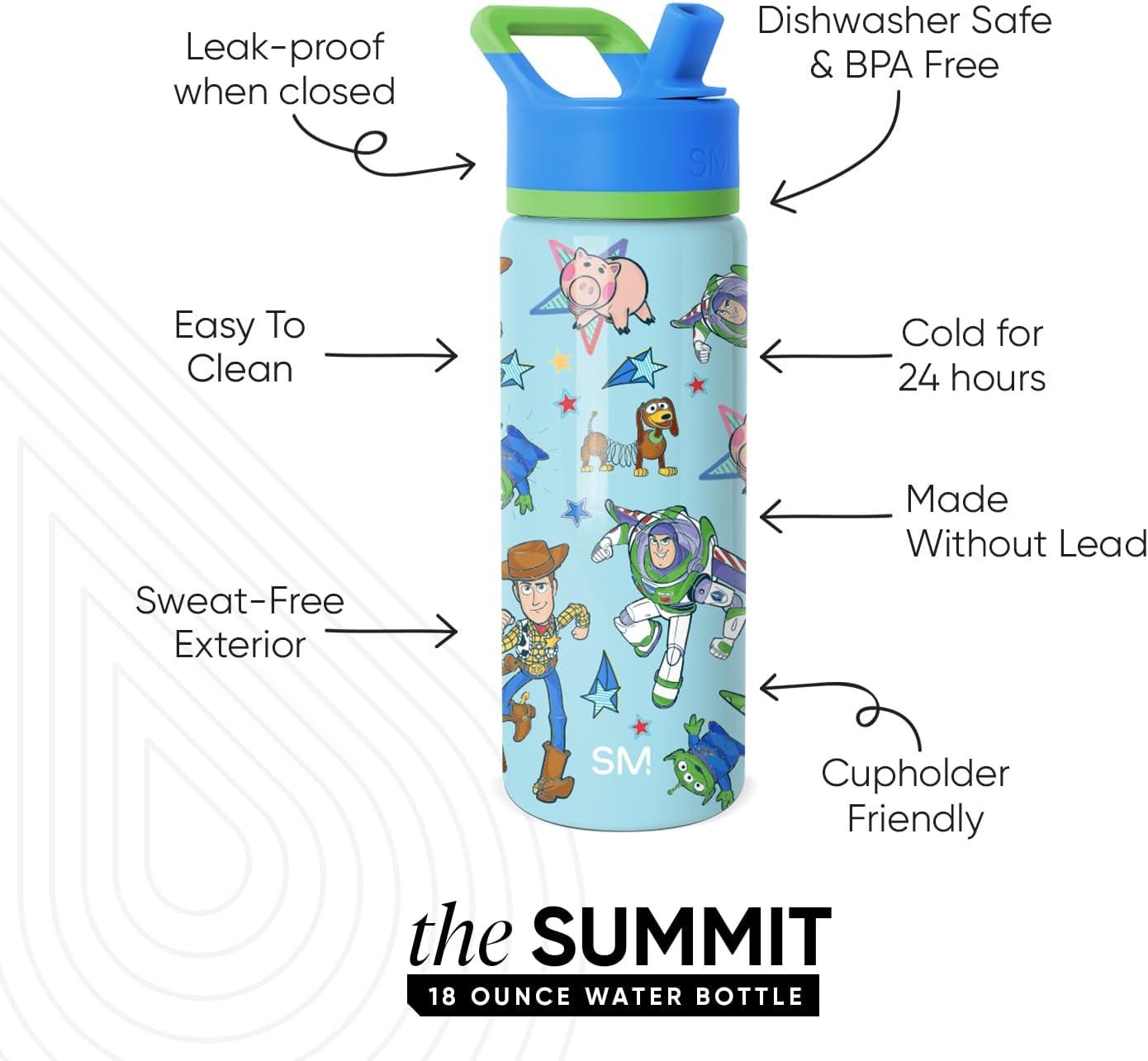 imageSimple Modern Kids Summit Water Bottle with Straw Lid Bluey 18oz Stainless Steel Cup Insulated Tumbler for Girls Boys School Bluey SkyDisneyBuzz and Woody Adventures