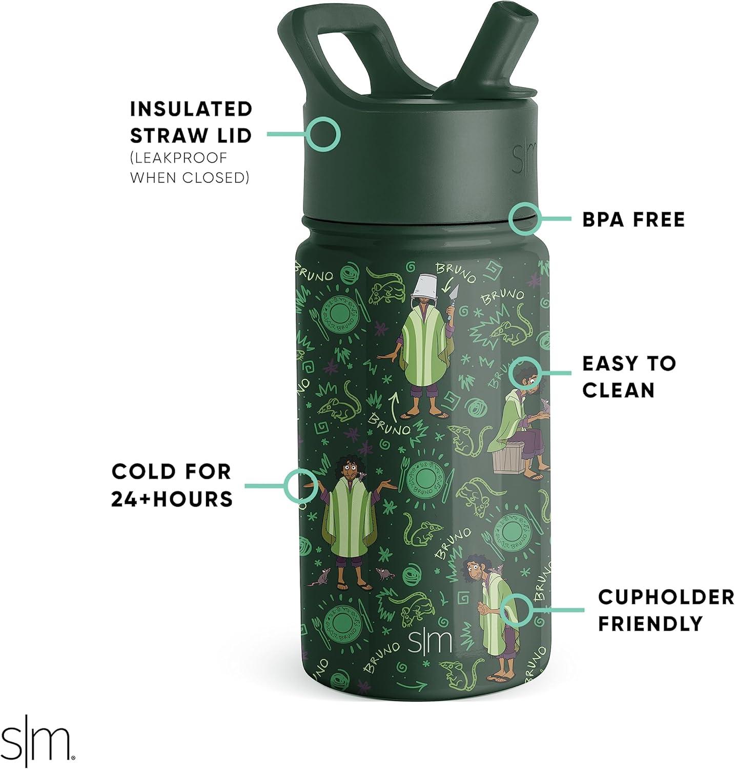imageSimple Modern Kids Summit Water Bottle with Straw Lid Bluey 18oz Stainless Steel Cup Insulated Tumbler for Girls Boys School Bluey SkyDisneyEncanto Oh Bruno