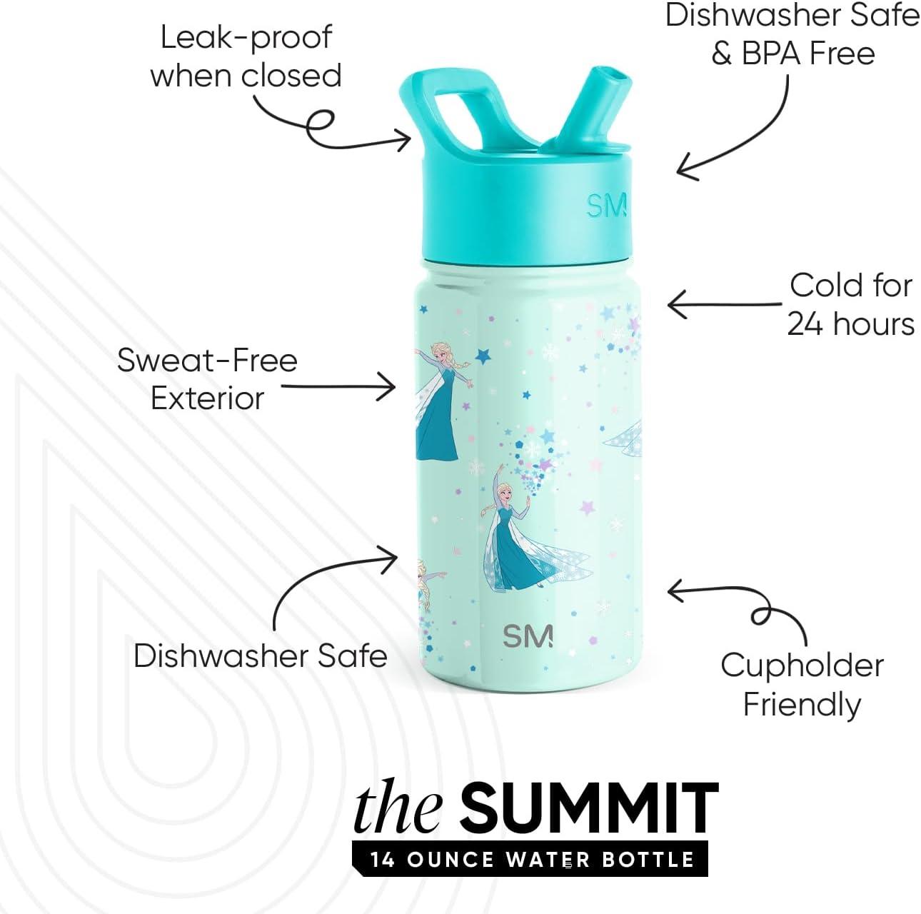 imageSimple Modern Kids Summit Water Bottle with Straw Lid Bluey 18oz Stainless Steel Cup Insulated Tumbler for Girls Boys School Bluey SkyDisneyFrozen Elsas Snowflake