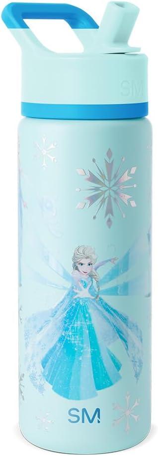 imageSimple Modern Kids Summit Water Bottle with Straw Lid Bluey 18oz Stainless Steel Cup Insulated Tumbler for Girls Boys School Bluey SkyDisneyIridescent Elsa