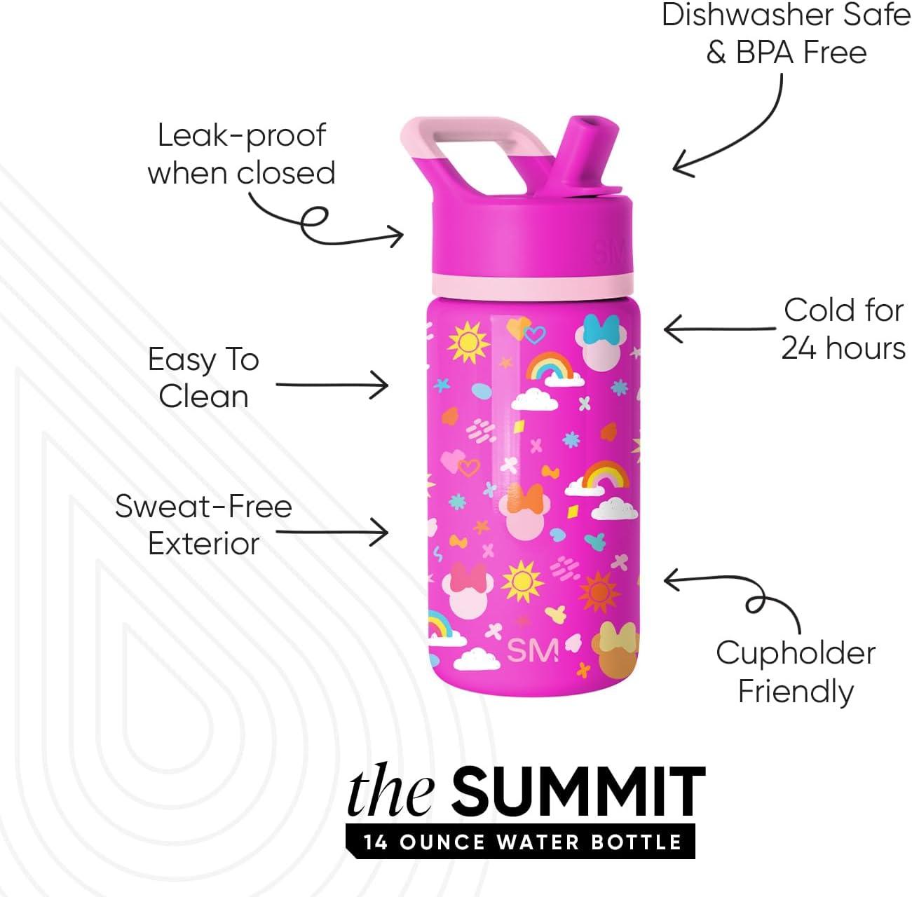 imageSimple Modern Kids Summit Water Bottle with Straw Lid Bluey 18oz Stainless Steel Cup Insulated Tumbler for Girls Boys School Bluey SkyDisneyMinnie Doodle