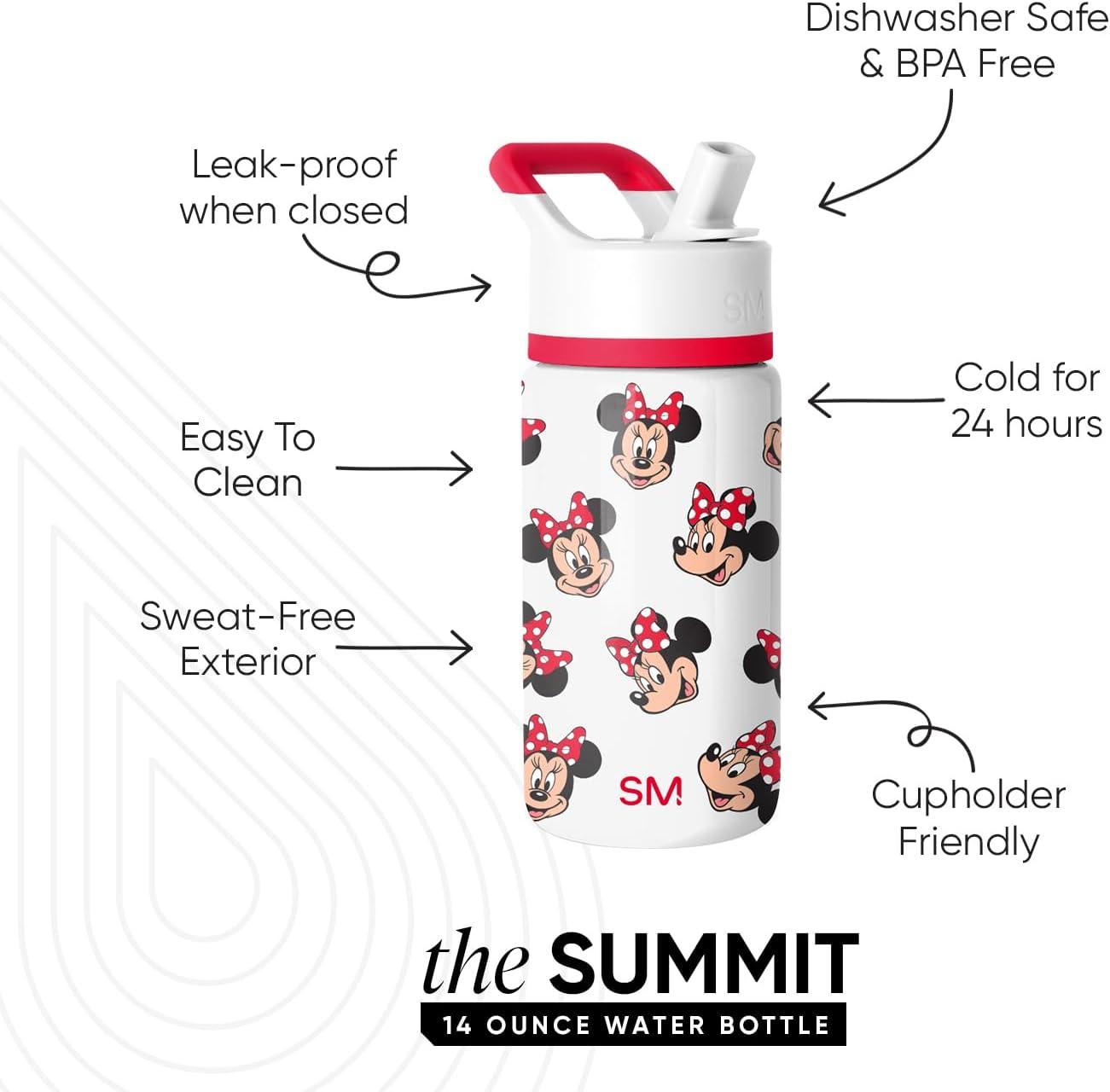 imageSimple Modern Kids Summit Water Bottle with Straw Lid Bluey 18oz Stainless Steel Cup Insulated Tumbler for Girls Boys School Bluey SkyDisneyMinnie Mouse Fun