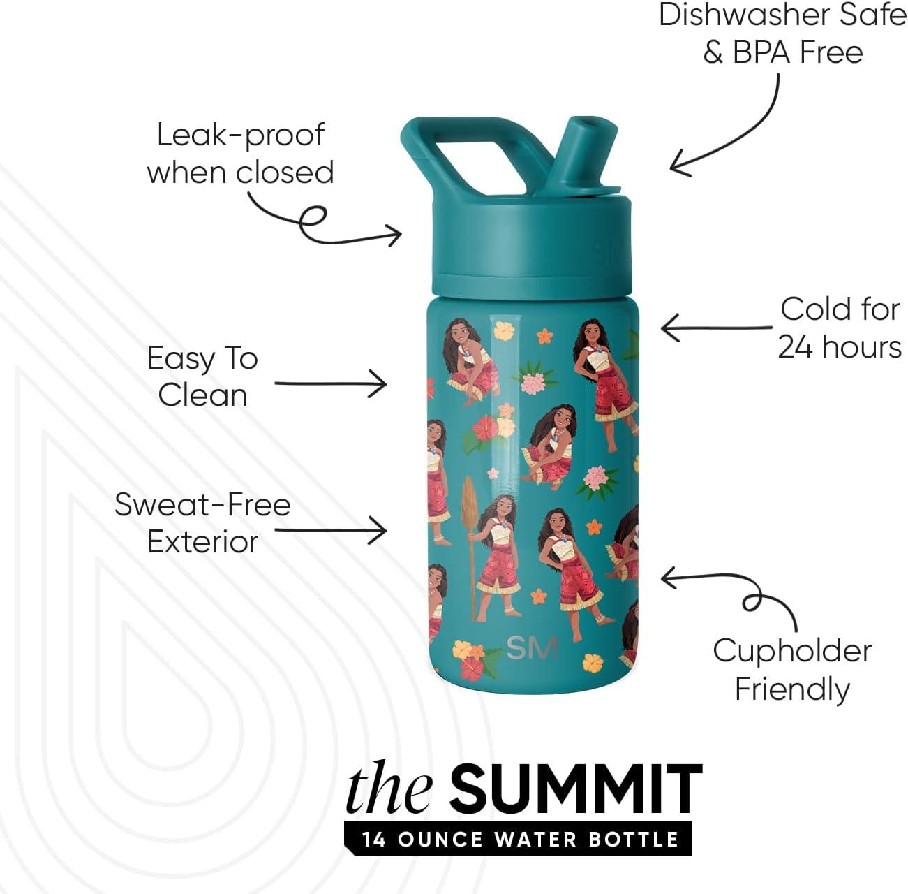 imageSimple Modern Kids Summit Water Bottle with Straw Lid Bluey 18oz Stainless Steel Cup Insulated Tumbler for Girls Boys School Bluey SkyDisneyMoana Oceana