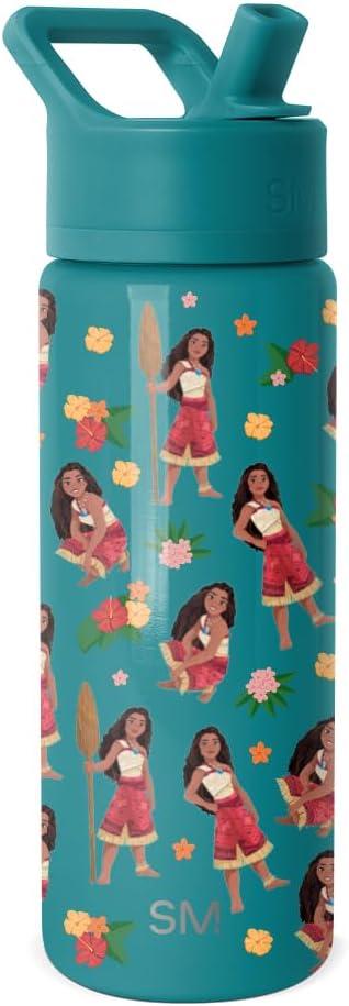 imageSimple Modern Kids Summit Water Bottle with Straw Lid Bluey 18oz Stainless Steel Cup Insulated Tumbler for Girls Boys School Bluey SkyDisneyMoana Oceana