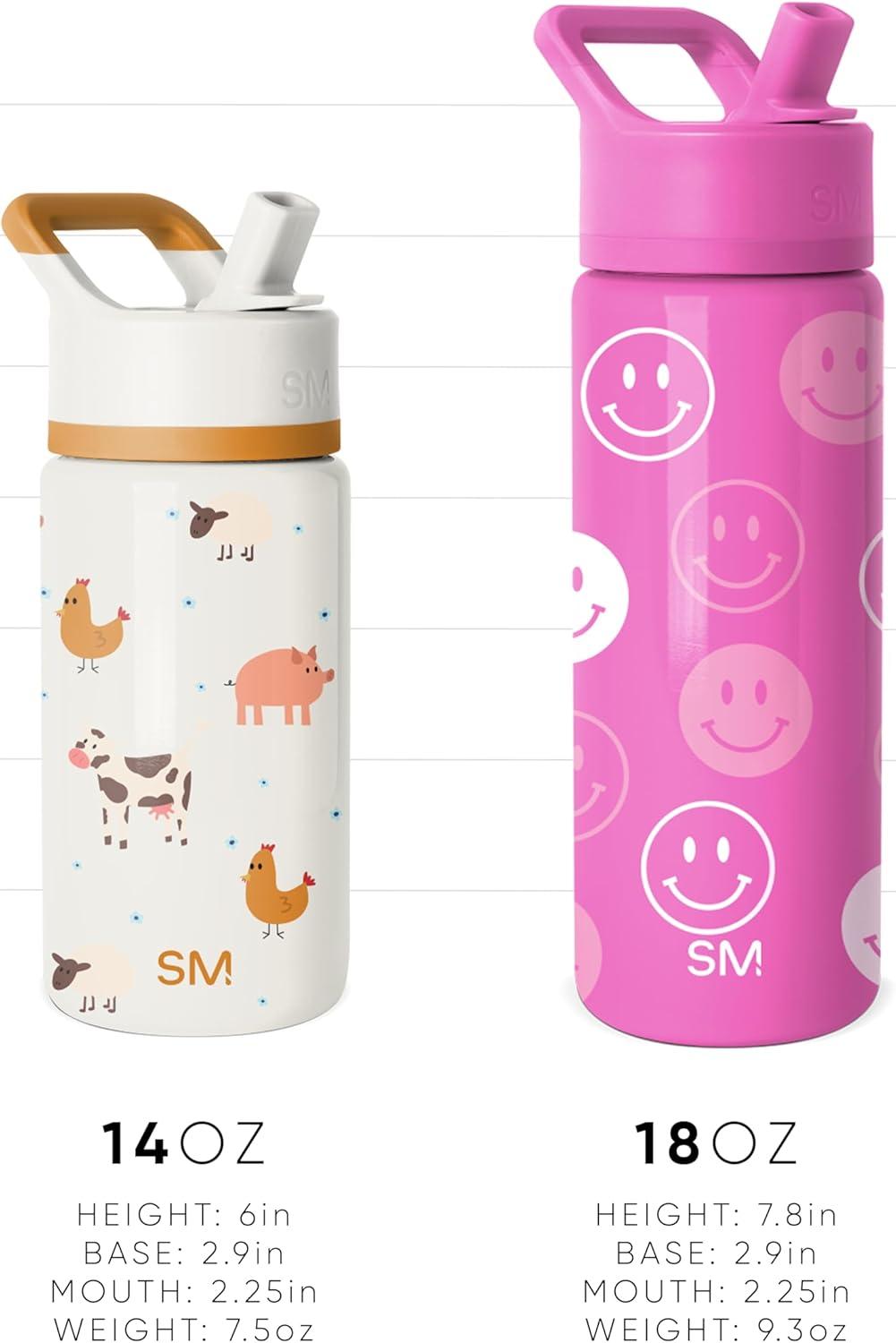 imageSimple Modern Kids Summit Water Bottle with Straw Lid Bluey 18oz Stainless Steel Cup Insulated Tumbler for Girls Boys School Bluey SkyDisneyPixar Mashup on Blue