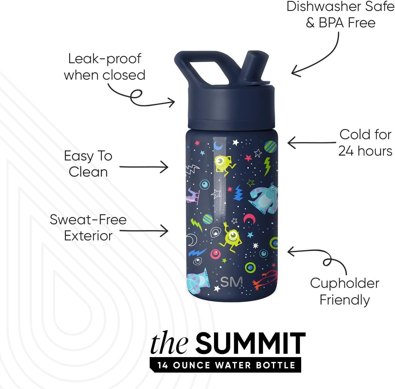 imageSimple Modern Kids Summit Water Bottle with Straw Lid Bluey 18oz Stainless Steel Cup Insulated Tumbler for Girls Boys School Bluey SkyDisneyPixar Monsters Inc Dream Team