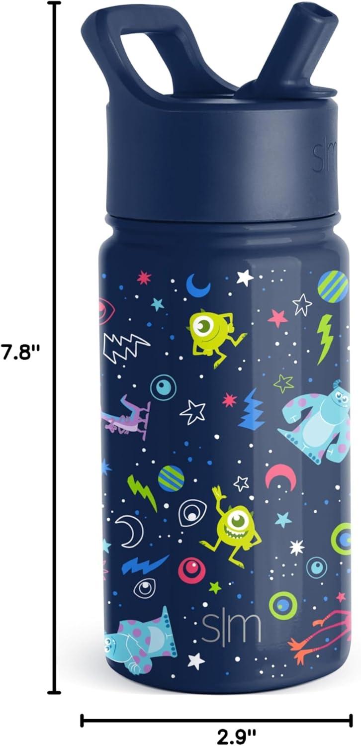 imageSimple Modern Kids Summit Water Bottle with Straw Lid Bluey 18oz Stainless Steel Cup Insulated Tumbler for Girls Boys School Bluey SkyDisneyPixar Monsters Inc Dream Team