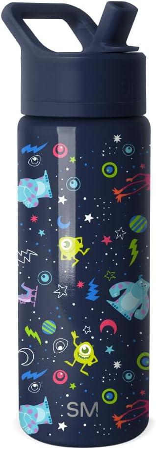 imageSimple Modern Kids Summit Water Bottle with Straw Lid Bluey 18oz Stainless Steel Cup Insulated Tumbler for Girls Boys School Bluey SkyDisneyPixar Monsters Inc Dream Team