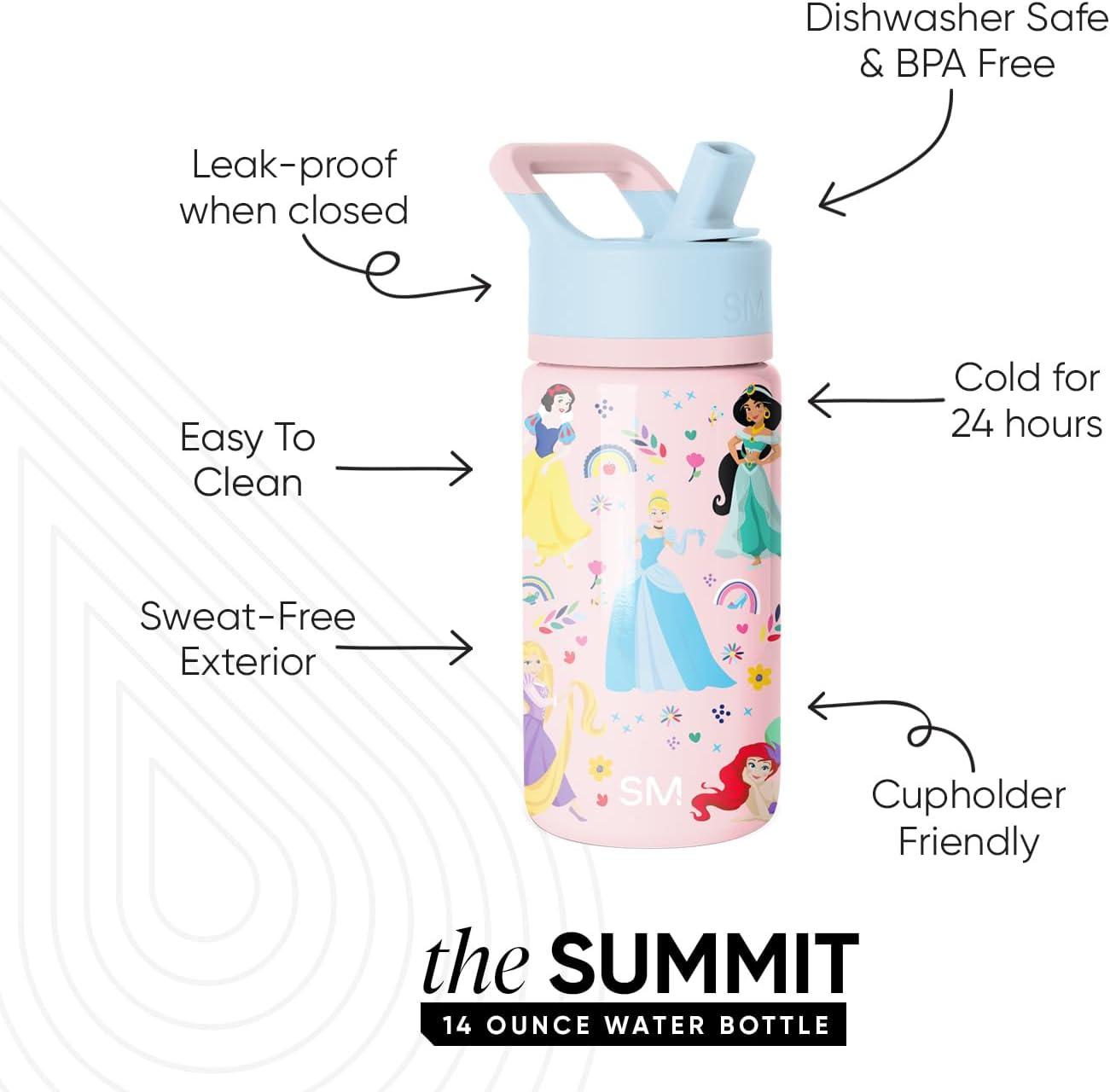 imageSimple Modern Kids Summit Water Bottle with Straw Lid Bluey 18oz Stainless Steel Cup Insulated Tumbler for Girls Boys School Bluey SkyDisneyPrincess Rainbows