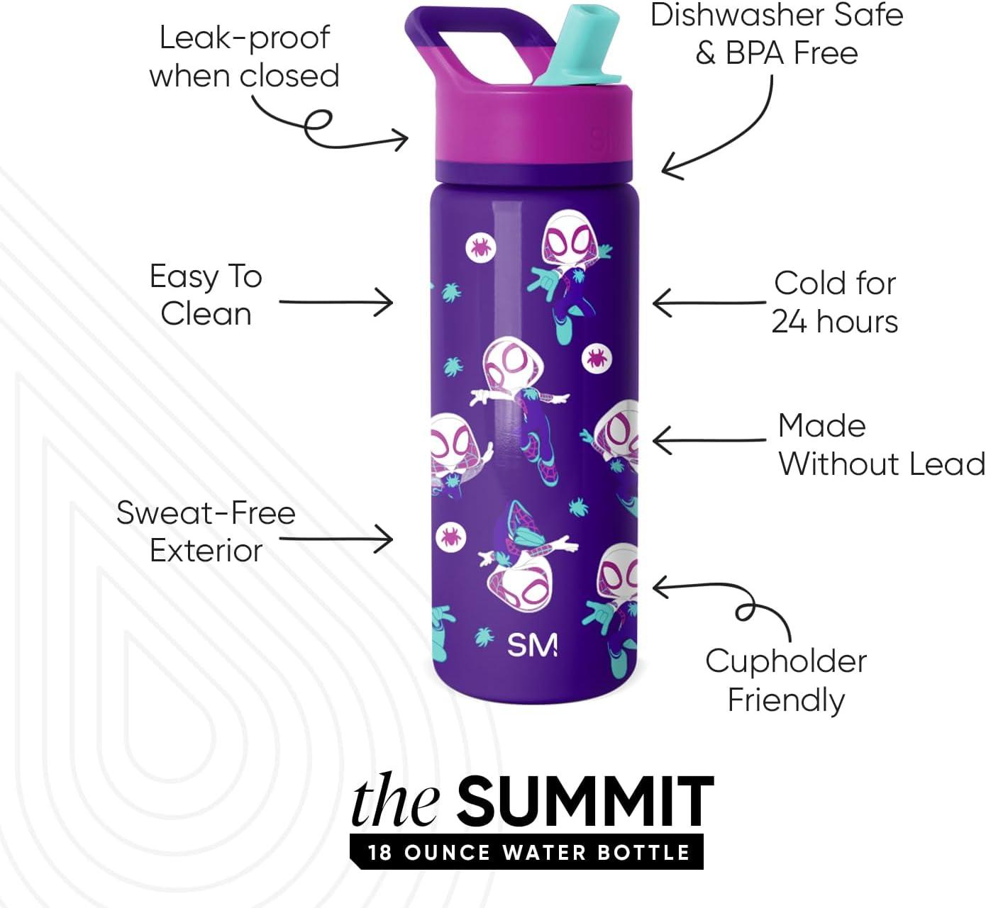 imageSimple Modern Kids Summit Water Bottle with Straw Lid Bluey 18oz Stainless Steel Cup Insulated Tumbler for Girls Boys School Bluey SkyMarvel Spider Gwen