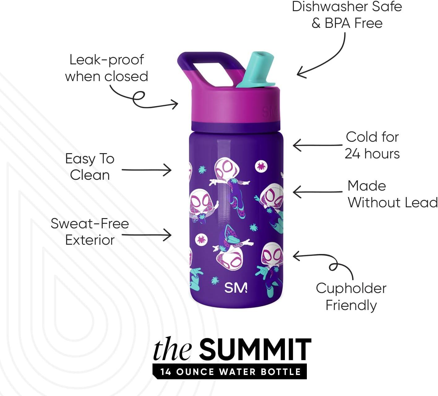 imageSimple Modern Kids Summit Water Bottle with Straw Lid Bluey 18oz Stainless Steel Cup Insulated Tumbler for Girls Boys School Bluey SkyMarvel Spider Gwen