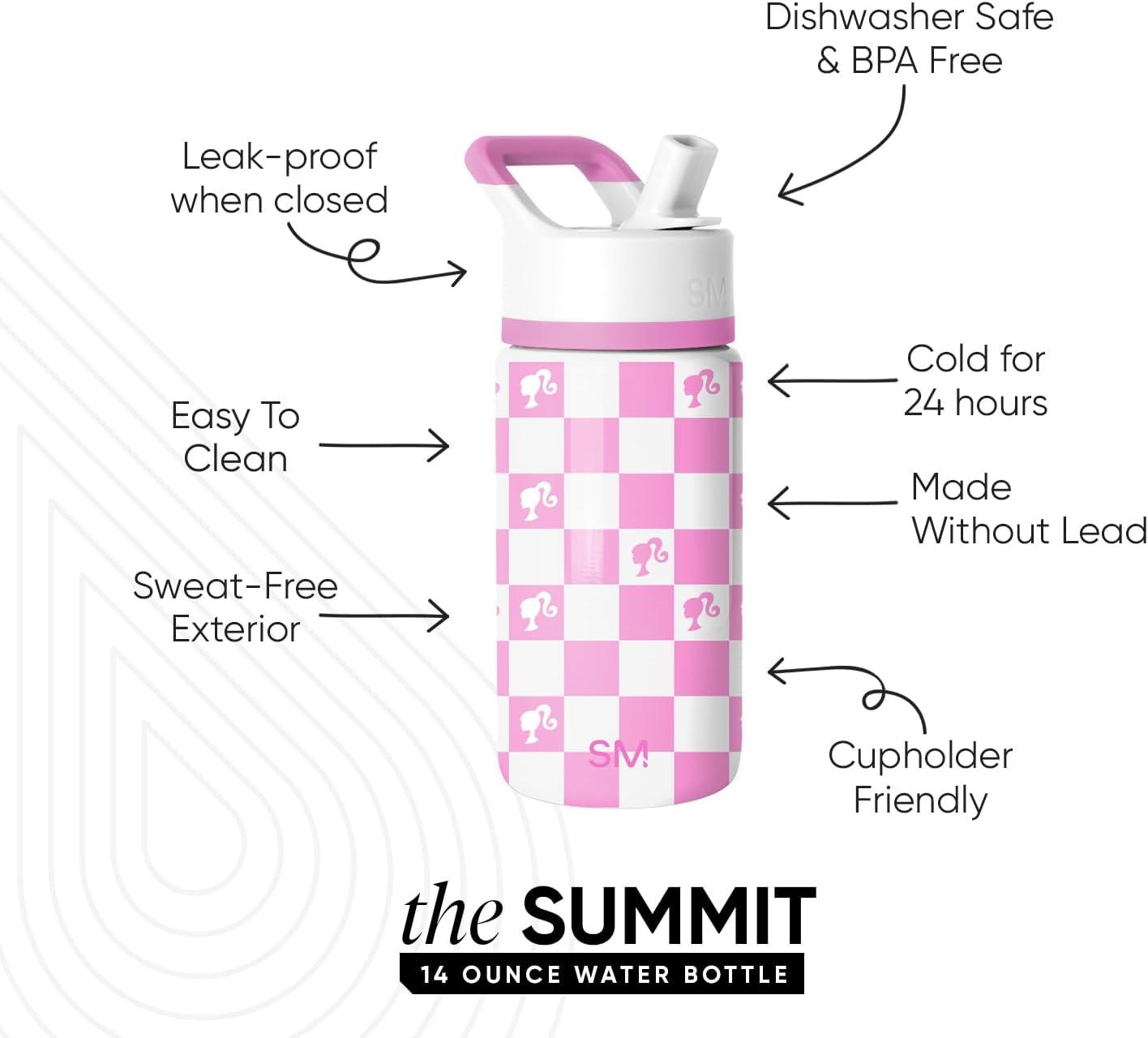 imageSimple Modern Kids Summit Water Bottle with Straw Lid Bluey 18oz Stainless Steel Cup Insulated Tumbler for Girls Boys School Bluey SkyMattel Barbie Checkmate