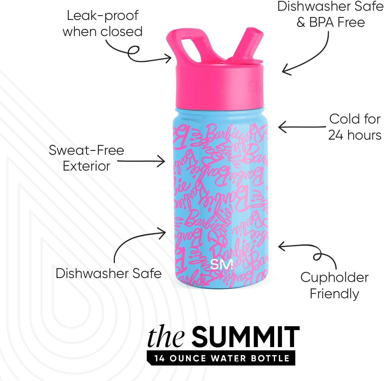 imageSimple Modern Kids Summit Water Bottle with Straw Lid Bluey 18oz Stainless Steel Cup Insulated Tumbler for Girls Boys School Bluey SkyMattel Barbie Cursive