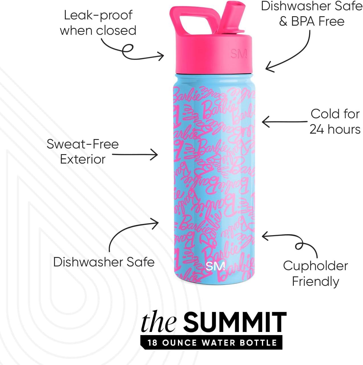 imageSimple Modern Kids Summit Water Bottle with Straw Lid Bluey 18oz Stainless Steel Cup Insulated Tumbler for Girls Boys School Bluey SkyMattel Barbie Cursive