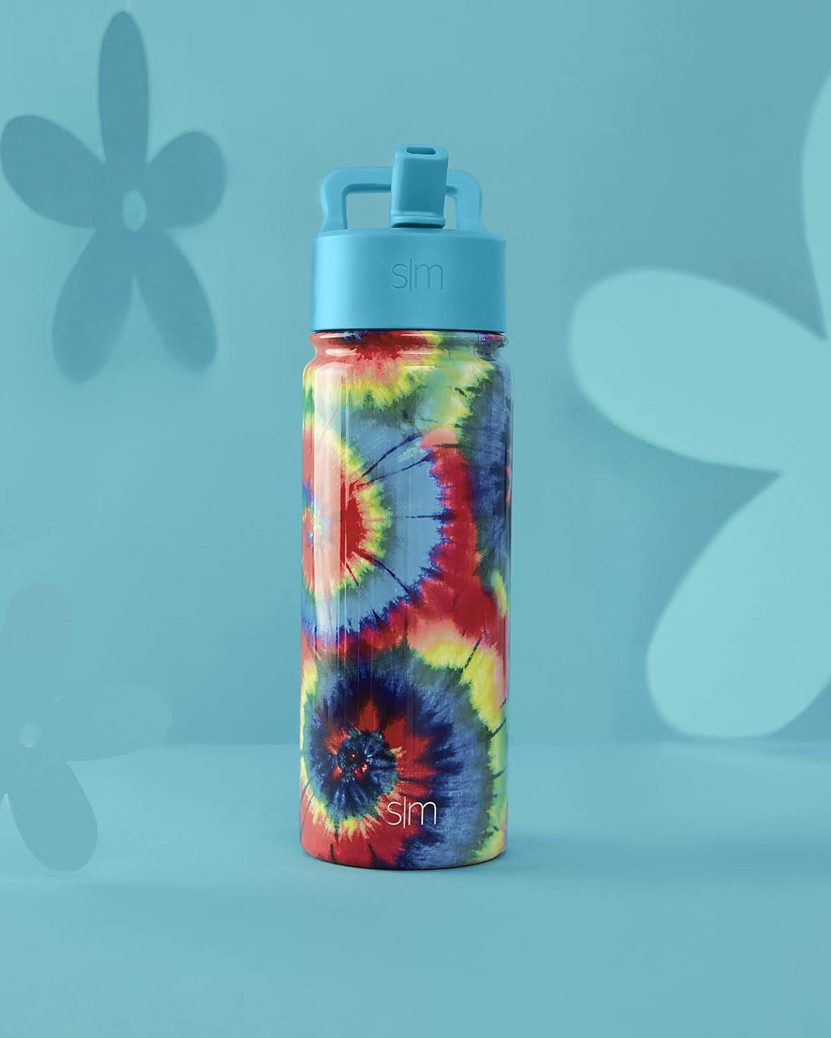 imageSimple Modern Kids Summit Water Bottle with Straw Lid Bluey 18oz Stainless Steel Cup Insulated Tumbler for Girls Boys School Bluey SkyTieDye