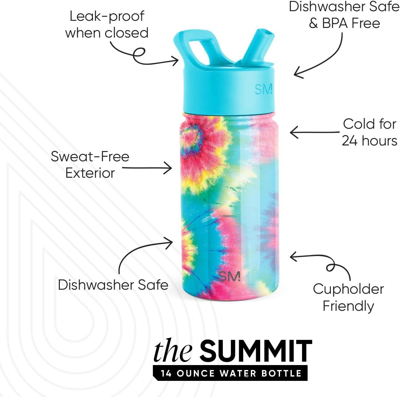 imageSimple Modern Kids Summit Water Bottle with Straw Lid Bluey 18oz Stainless Steel Cup Insulated Tumbler for Girls Boys School Bluey SkyTieDye
