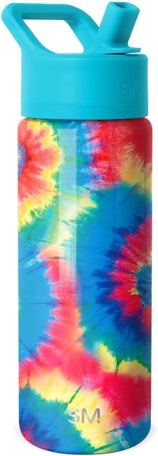 imageSimple Modern Kids Summit Water Bottle with Straw Lid Bluey 18oz Stainless Steel Cup Insulated Tumbler for Girls Boys School Bluey SkyTieDye