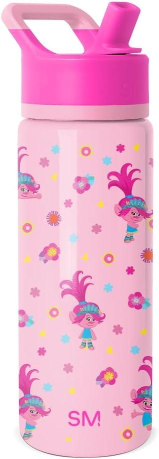 imageSimple Modern Kids Summit Water Bottle with Straw Lid Bluey 18oz Stainless Steel Cup Insulated Tumbler for Girls Boys School Bluey SkyTrolls Poppy Mashup