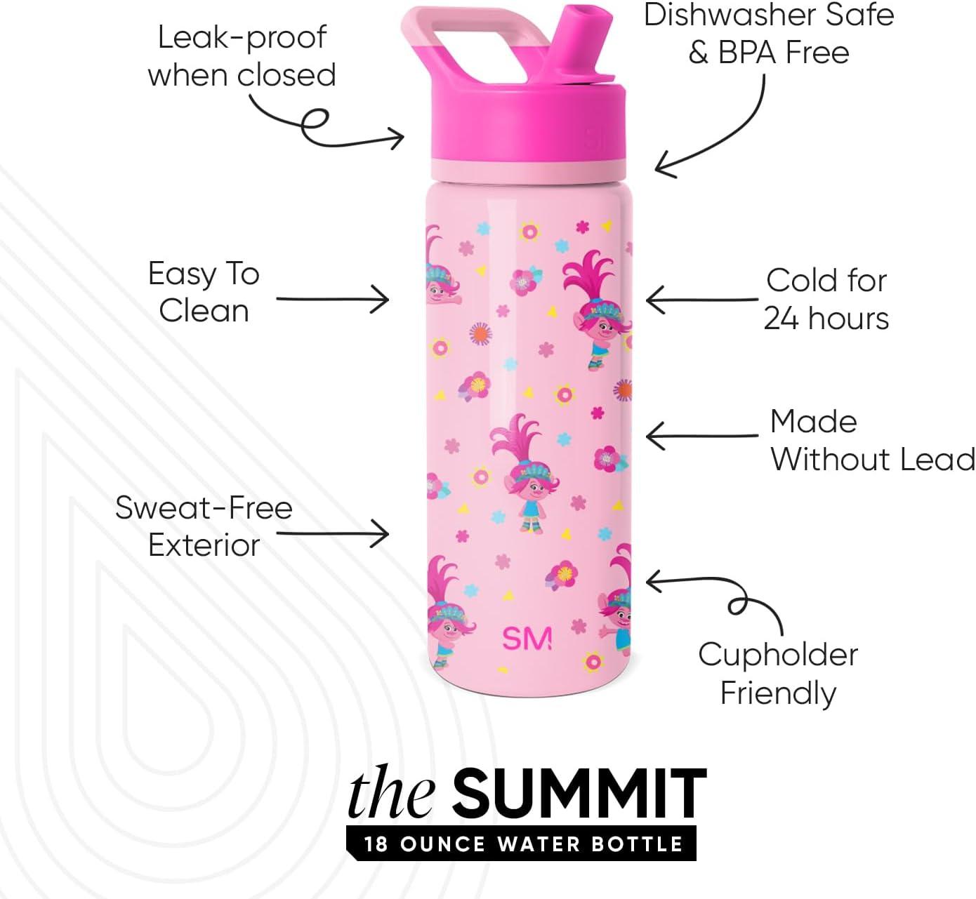 imageSimple Modern Kids Summit Water Bottle with Straw Lid Bluey 18oz Stainless Steel Cup Insulated Tumbler for Girls Boys School Bluey SkyTrolls Poppy Mashup