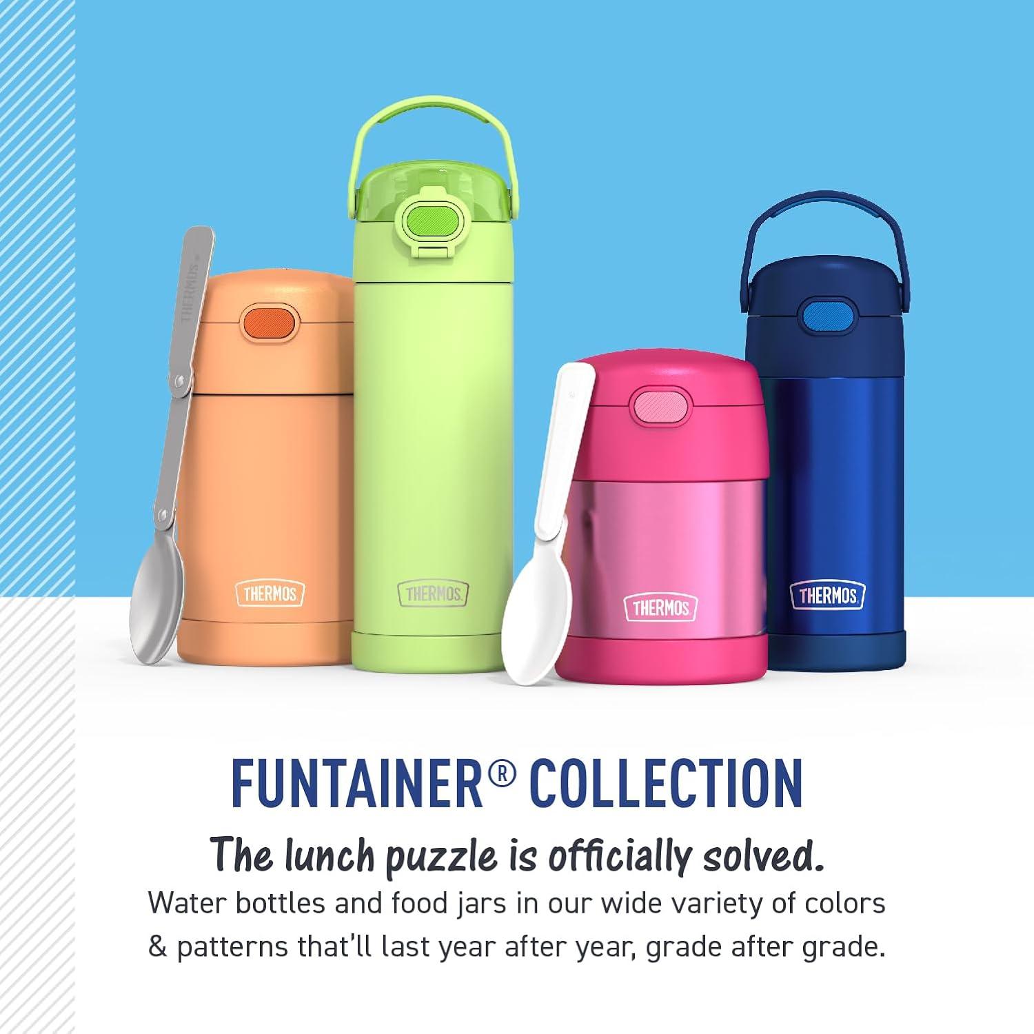 imageTHERMOS FUNTAINER Water Bottle with Straw 12 Ounce Kids Stainless Steel Vacuum Insulated Water Bottle with Lid BlueyBarbie