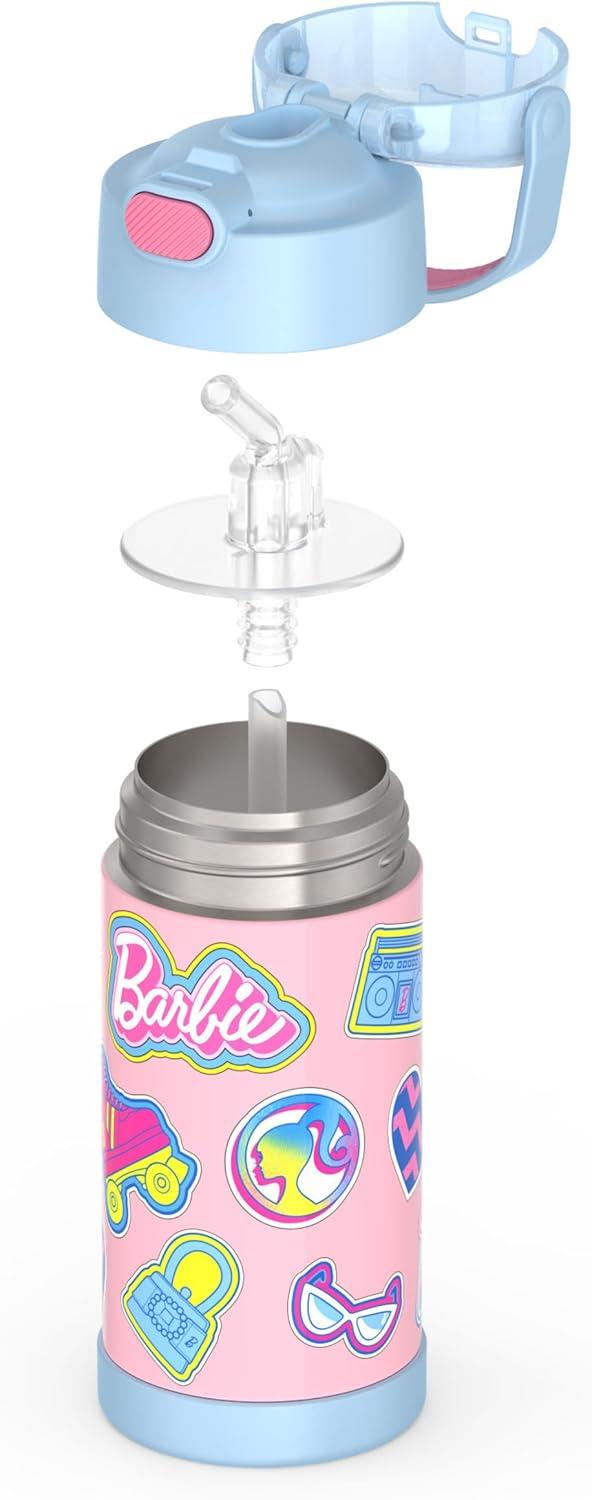 imageTHERMOS FUNTAINER Water Bottle with Straw 12 Ounce Kids Stainless Steel Vacuum Insulated Water Bottle with Lid BlueyBarbie