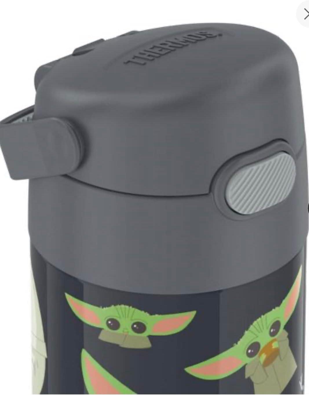 imageTHERMOS FUNTAINER Water Bottle with Straw 12 Ounce Kids Stainless Steel Vacuum Insulated Water Bottle with Lid BlueyMandalorian
