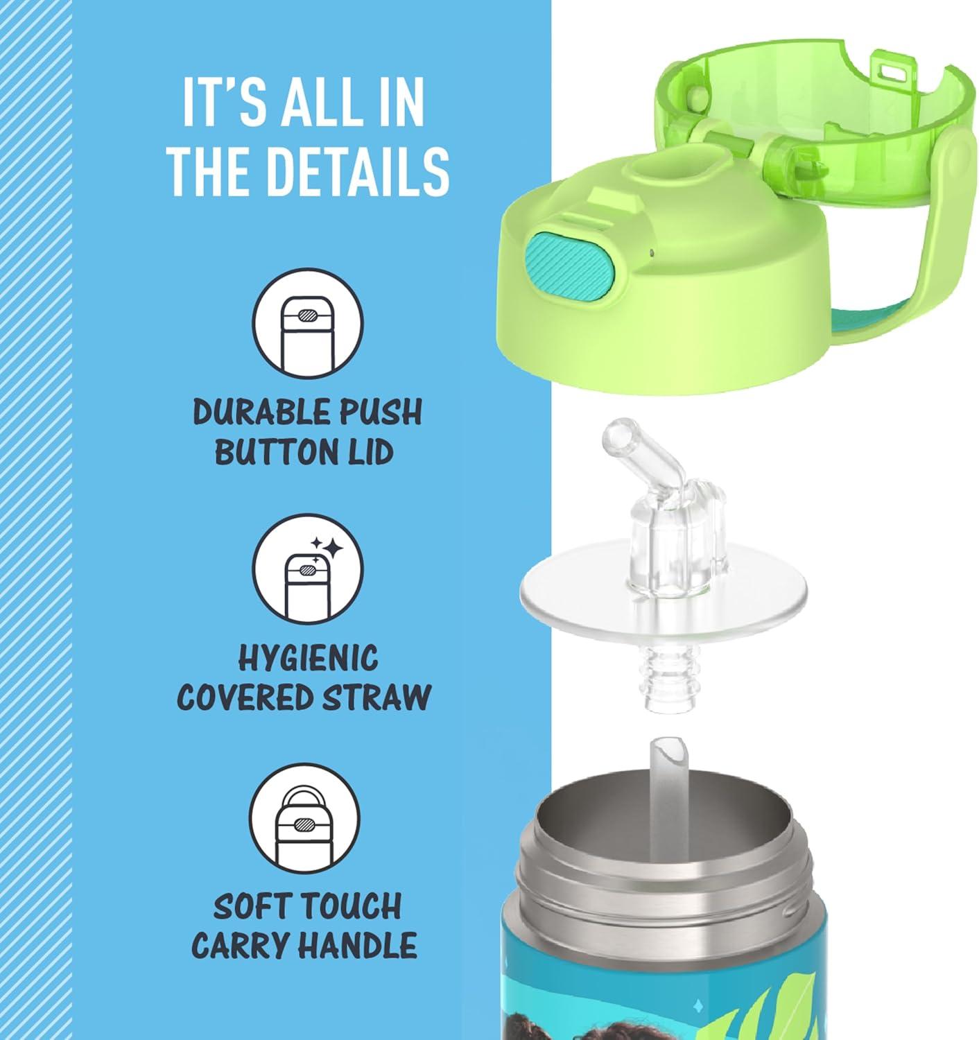 imageTHERMOS FUNTAINER Water Bottle with Straw 12 Ounce Kids Stainless Steel Vacuum Insulated Water Bottle with Lid BlueyMoana 2