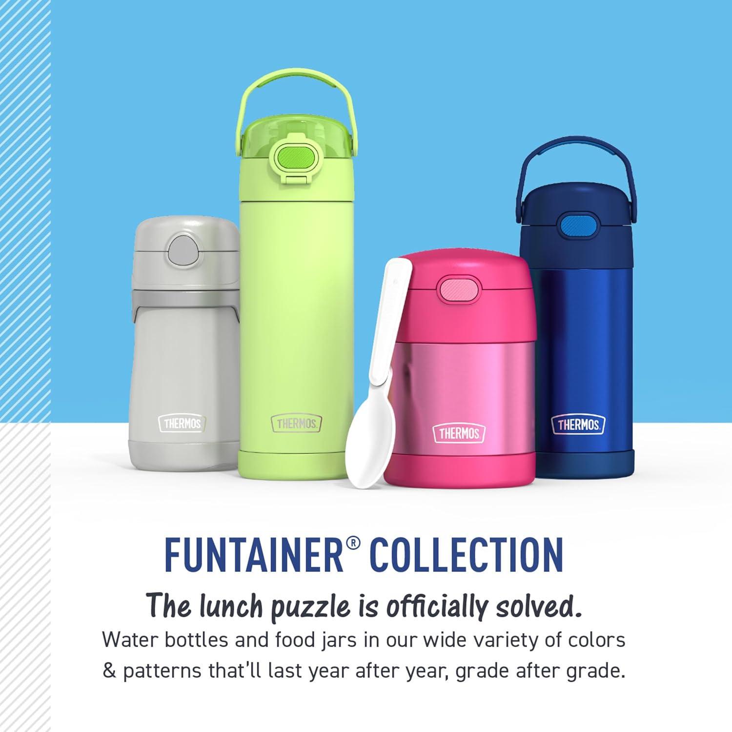 imageTHERMOS FUNTAINER Water Bottle with Straw 12 Ounce Kids Stainless Steel Vacuum Insulated Water Bottle with Lid BlueyPaw Patrol Blue