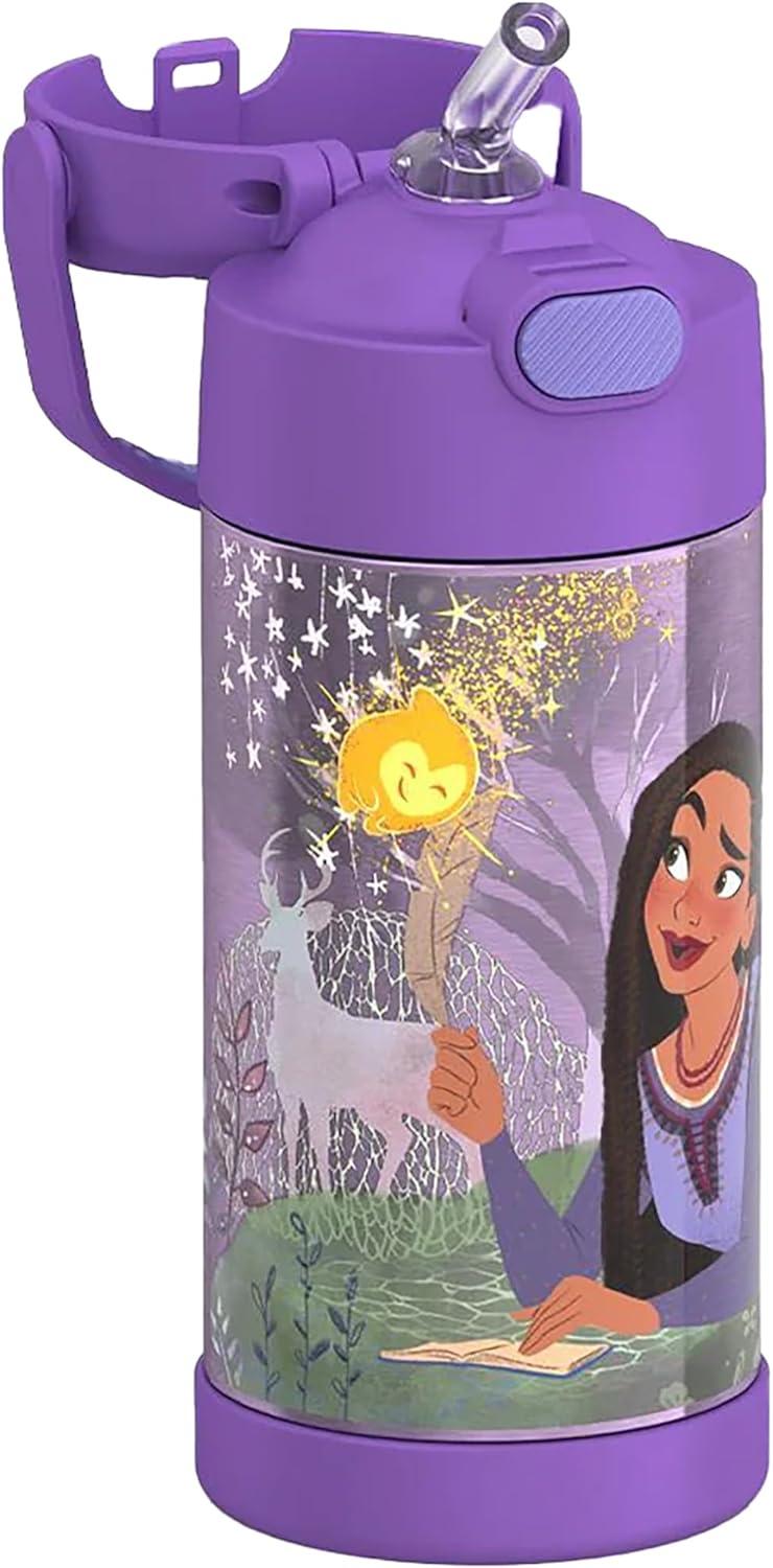 imageTHERMOS FUNTAINER Water Bottle with Straw 12 Ounce Kids Stainless Steel Vacuum Insulated Water Bottle with Lid BlueyWish