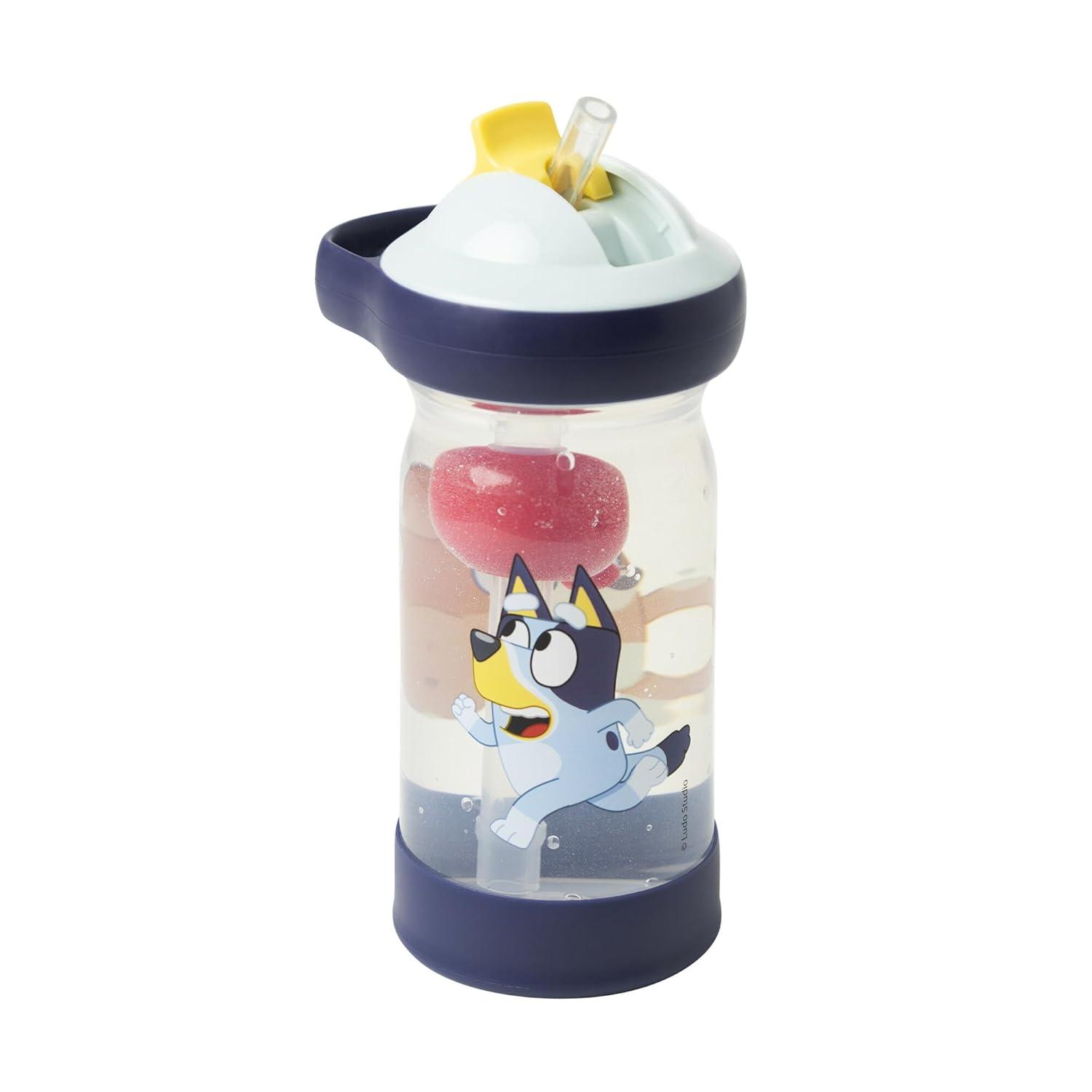 imageThe First Years Bluey Sip amp See Toddler Water Bottle Includes Floating Charm Toddler Cups with Straw 12 Oz Ages 24 Months and Up12 Ounces