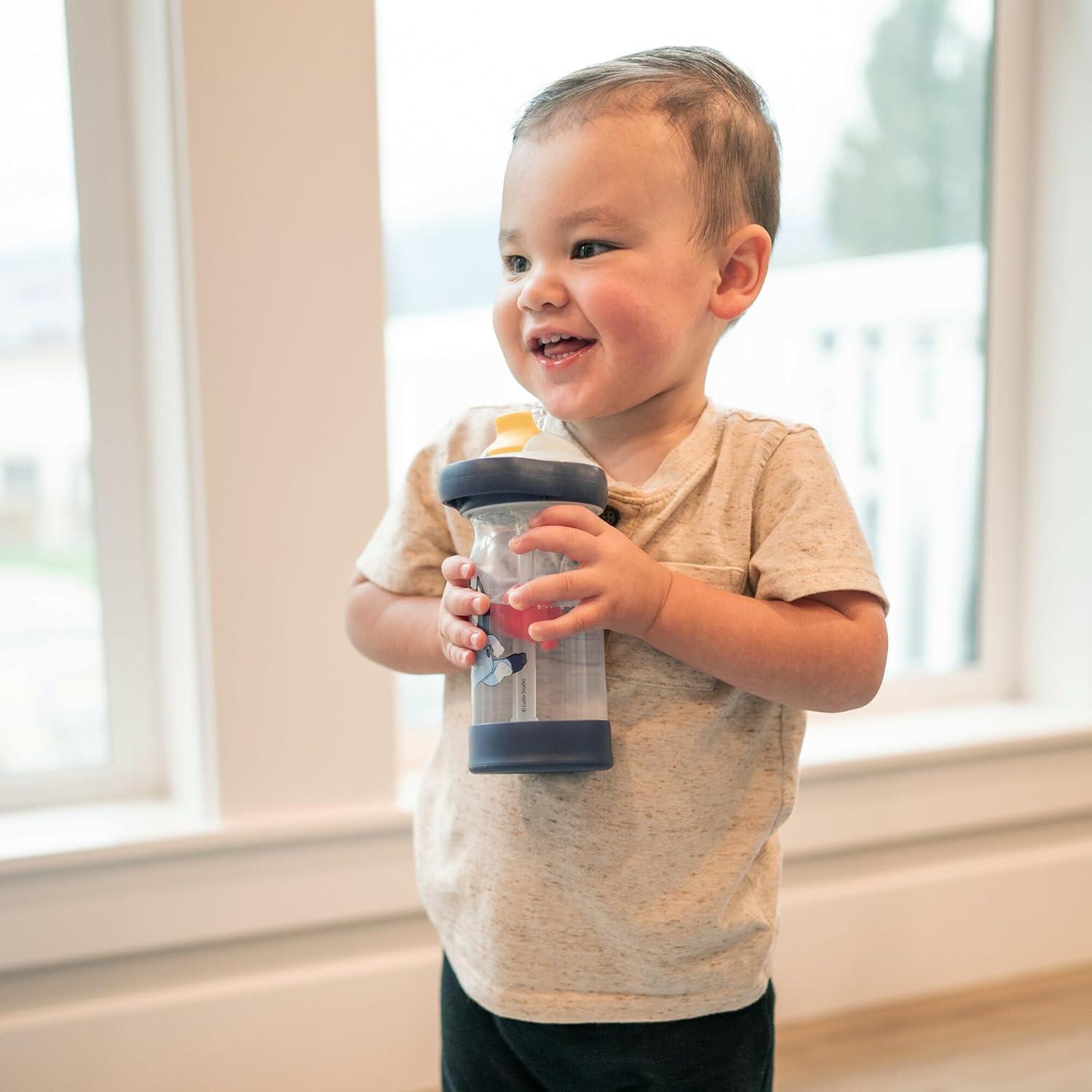 imageThe First Years Bluey Sip amp See Toddler Water Bottle Includes Floating Charm Toddler Cups with Straw 12 Oz Ages 24 Months and Up12 Ounces Pack of 2