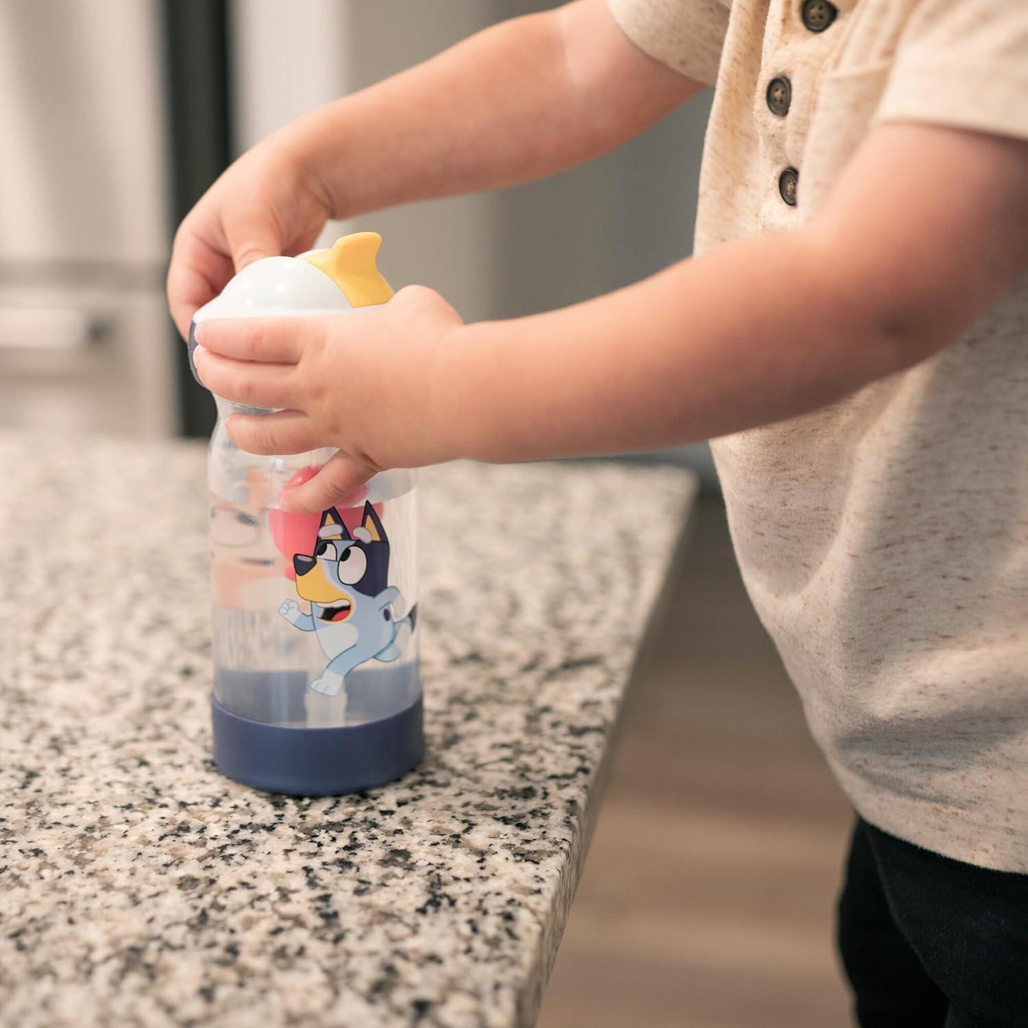 imageThe First Years Bluey Sip amp See Toddler Water Bottle Includes Floating Charm Toddler Cups with Straw 12 Oz Ages 24 Months and Up12 Ounces Pack of 2
