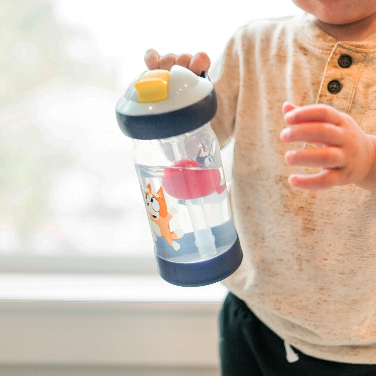 imageThe First Years Bluey Sip amp See Toddler Water Bottle Includes Floating Charm Toddler Cups with Straw 12 Oz Ages 24 Months and Up12 Ounces Pack of 2