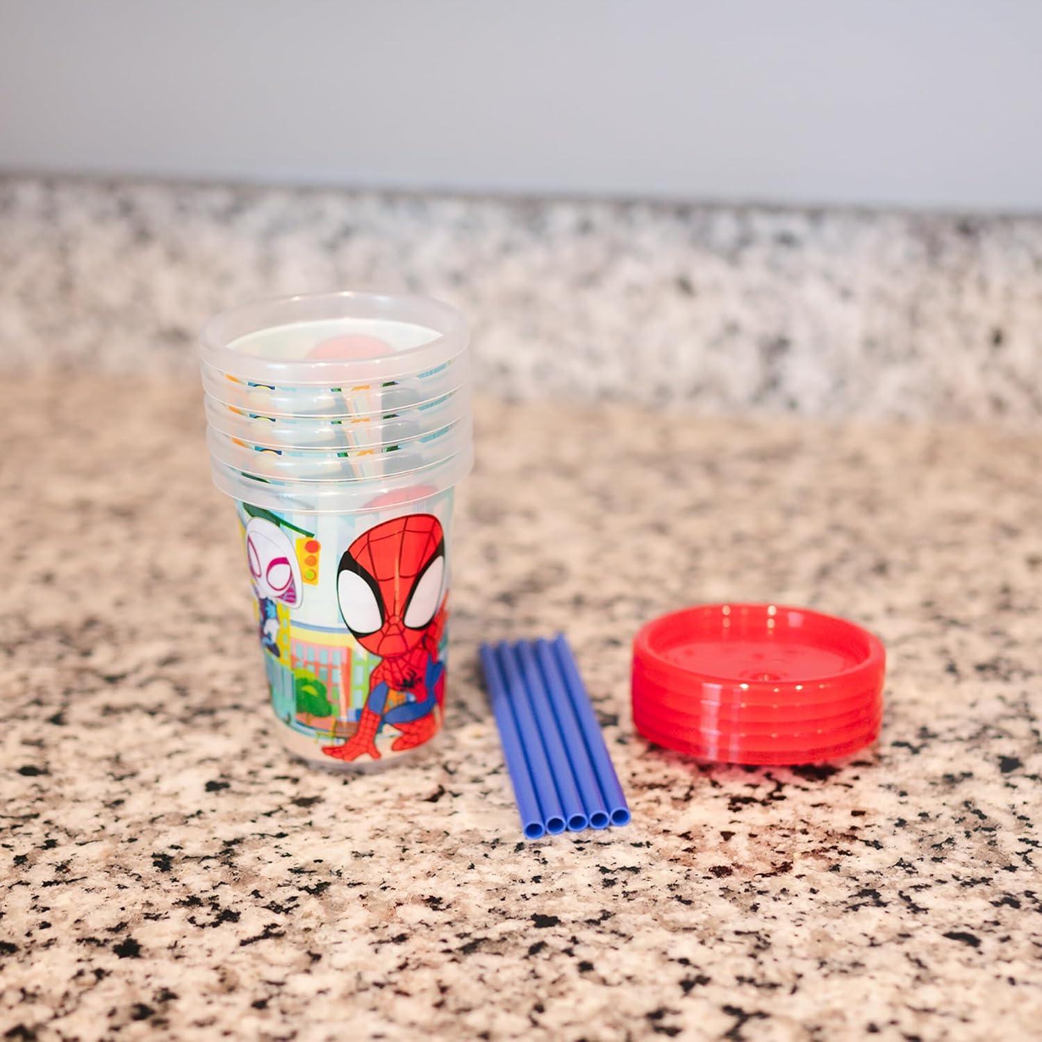 imageThe First Years Bluey Take amp Toss Toddler Straw Cups Spill Proof Toddler Sippy Cups with Snap On Lids and Straws Bluey Gifts and Bluey Party Supplies 10 Oz 10 CountSpidey and His Amazing Friends