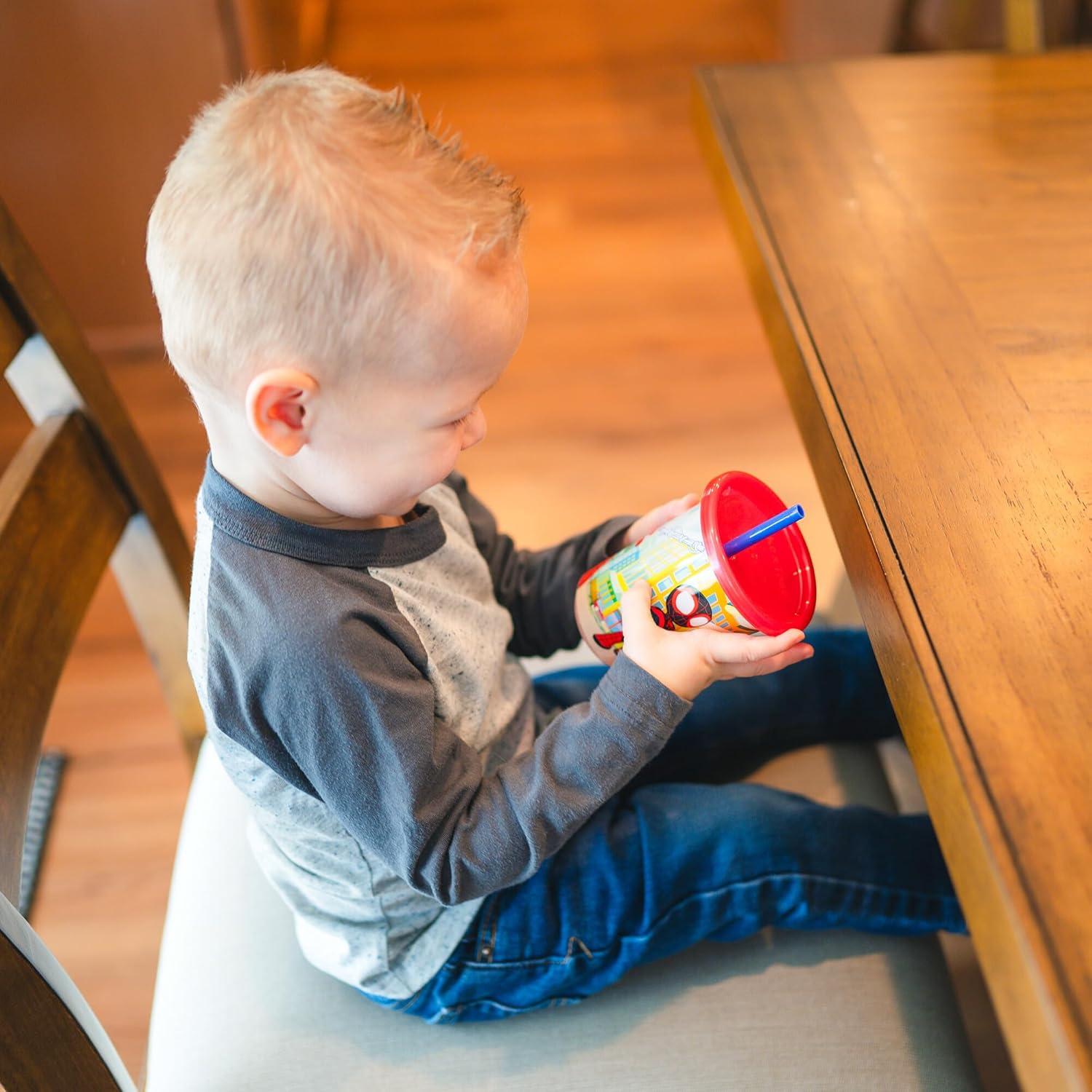 imageThe First Years Bluey Take amp Toss Toddler Straw Cups Spill Proof Toddler Sippy Cups with Snap On Lids and Straws Bluey Gifts and Bluey Party Supplies 10 Oz 10 CountSpidey and His Amazing Friends