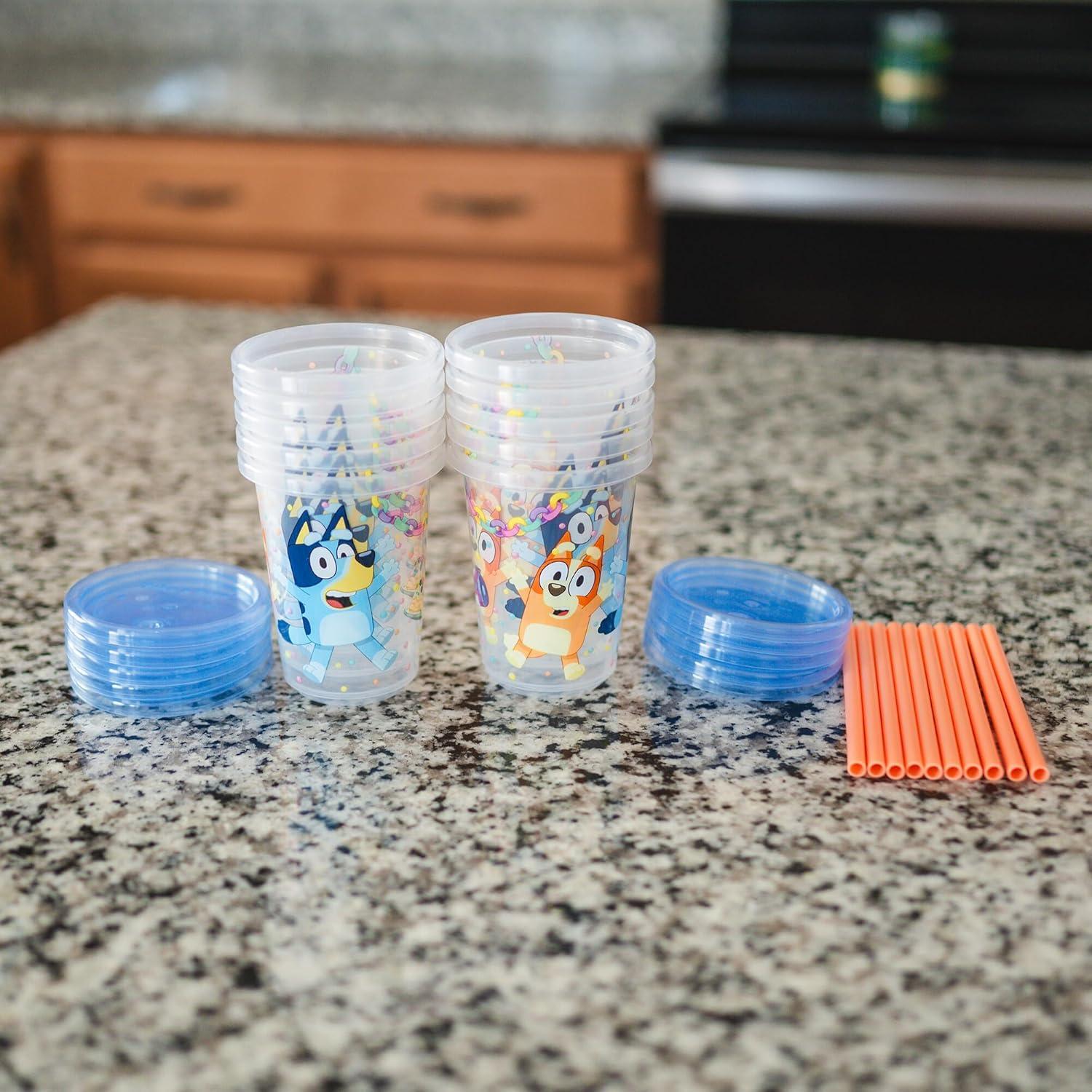 imageThe First Years Bluey Take amp Toss Toddler Straw Cups Spill Proof Toddler Sippy Cups with Snap On Lids and Straws Bluey Gifts and Bluey Party Supplies 10 Oz 10 CountBluey