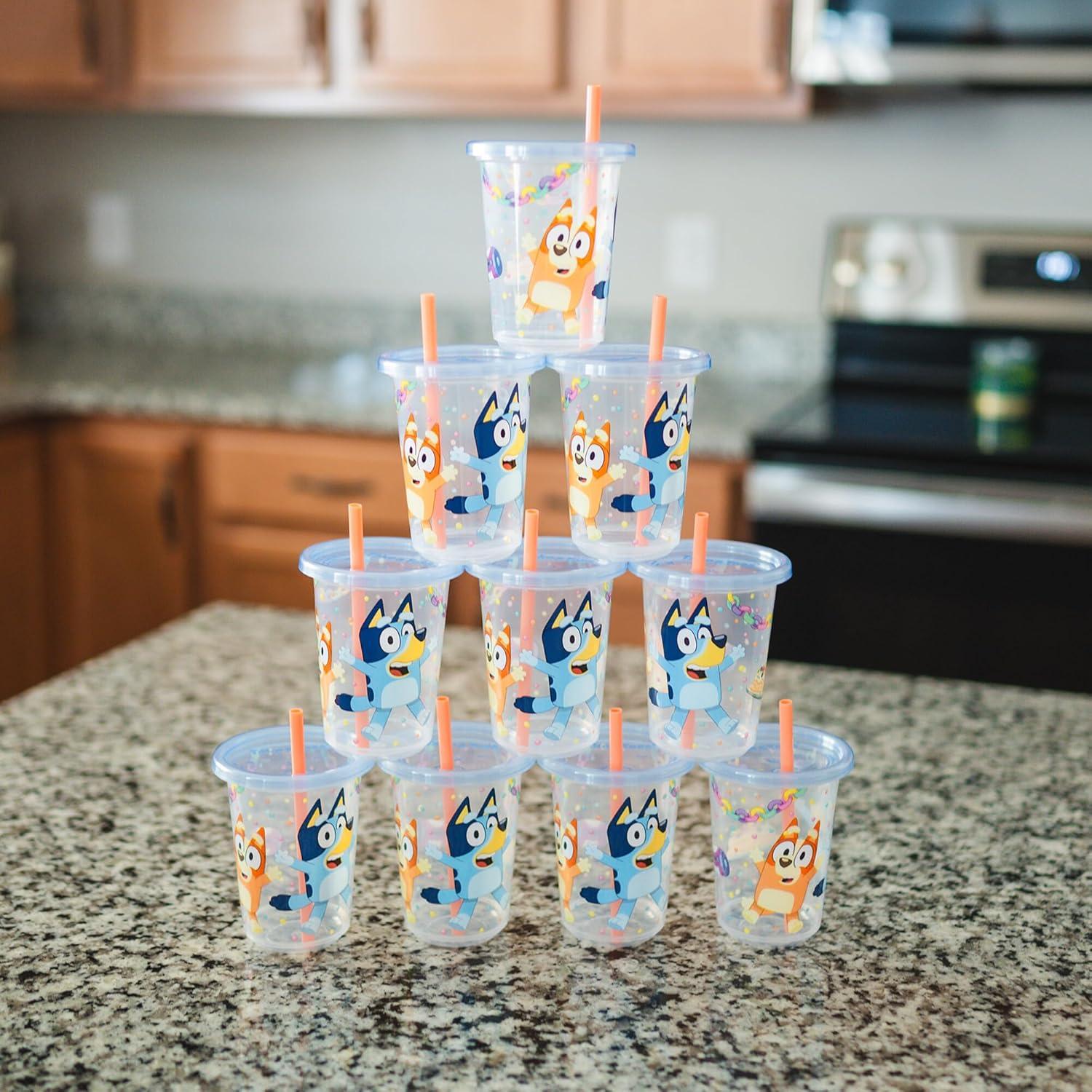 imageThe First Years Bluey Take amp Toss Toddler Straw Cups Spill Proof Toddler Sippy Cups with Snap On Lids and Straws Bluey Gifts and Bluey Party Supplies 10 Oz 10 CountBluey