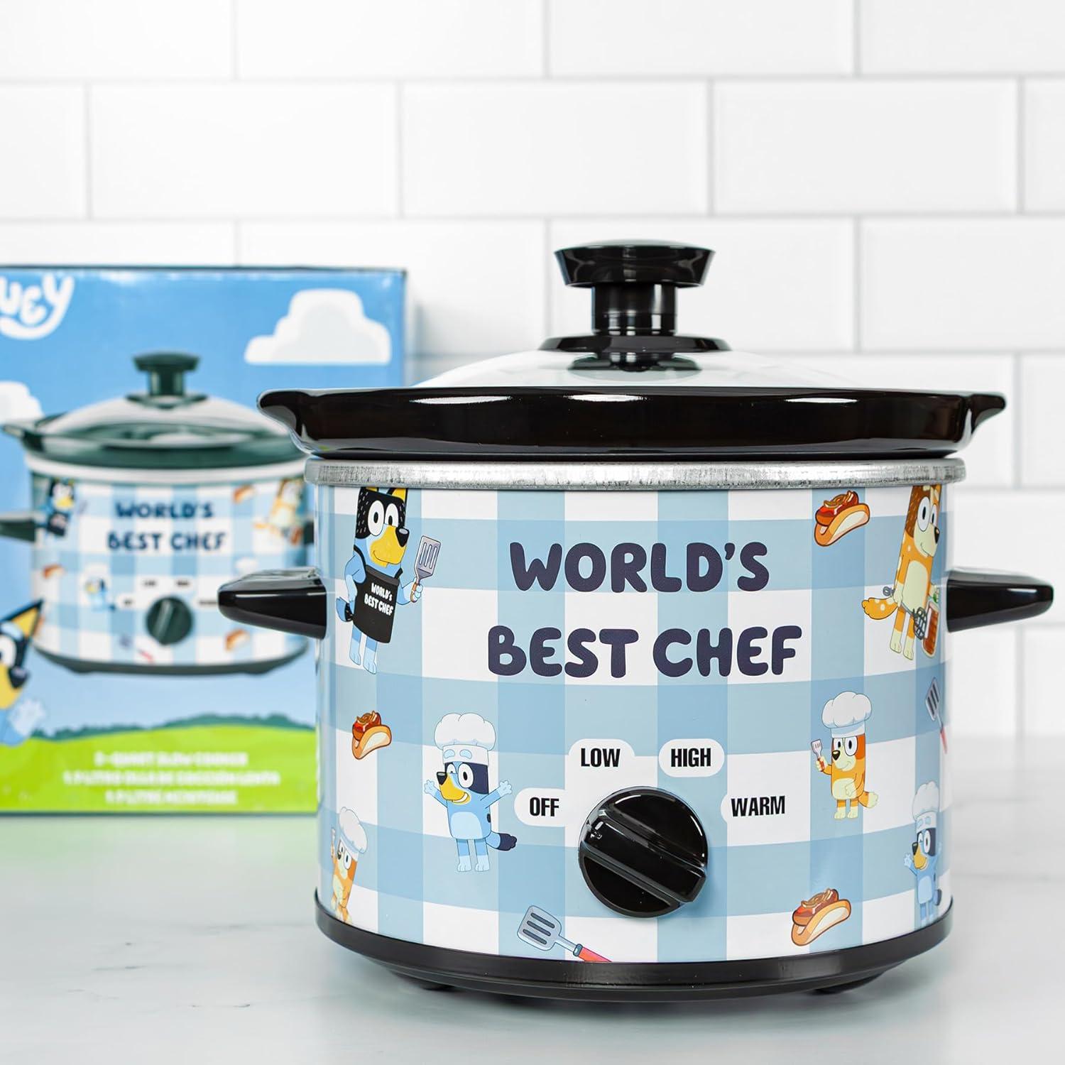 imageUncanny Brands Bluey 2qt Slow Cooker Small Kitchen ApplianceBluey