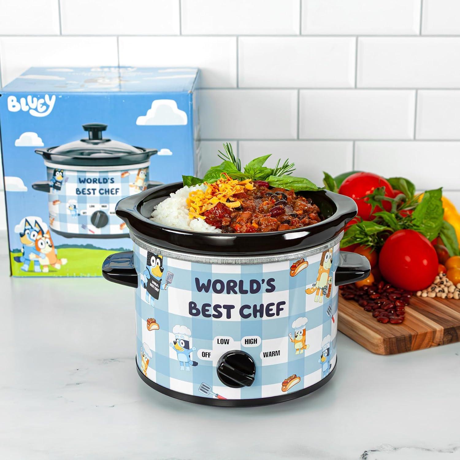 imageUncanny Brands Bluey 2qt Slow Cooker Small Kitchen ApplianceBluey