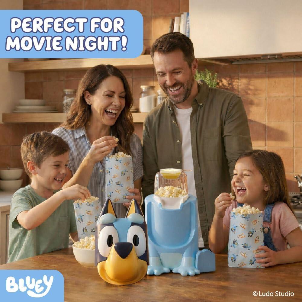 imageUncanny Brands Bluey Popcorn Maker OilFree Electric Hot Air Popper with 12 Paper Bags Officially LicensedBluey